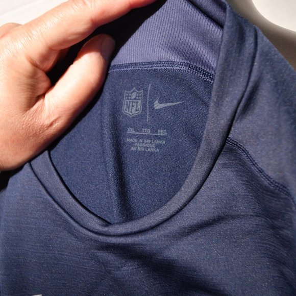 Nike NFL Long Sleeve Navy Slight Compression Shirt New With Tags MRP 65.00 L-4Xl - Picture 5 of 7